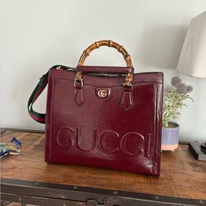 Brand New Gucci Diana Burgundy Tote Bag